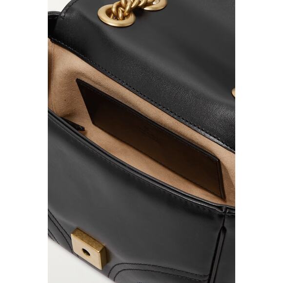 NEW! GUCCI BLACK LEATHER GOLD MARMONT CROSSBODY SHOULDER BAG AUTHENTIC! - Picture 10 of 10